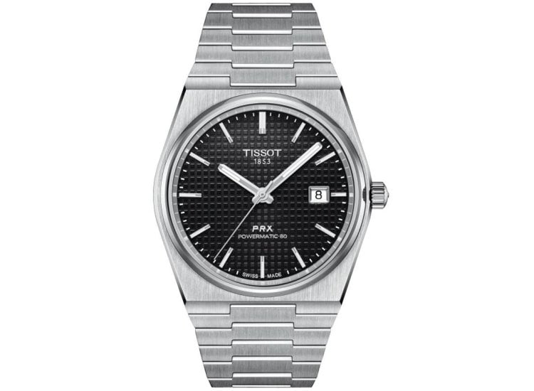 Luxury Tissot PRX Powermatic 80 Watch - Black Textured Dial