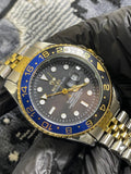 Luxury Rolex GMT-Master II Two-Tone Watch - Black Dial with Blue-Black Rotating Ceramic Bezel